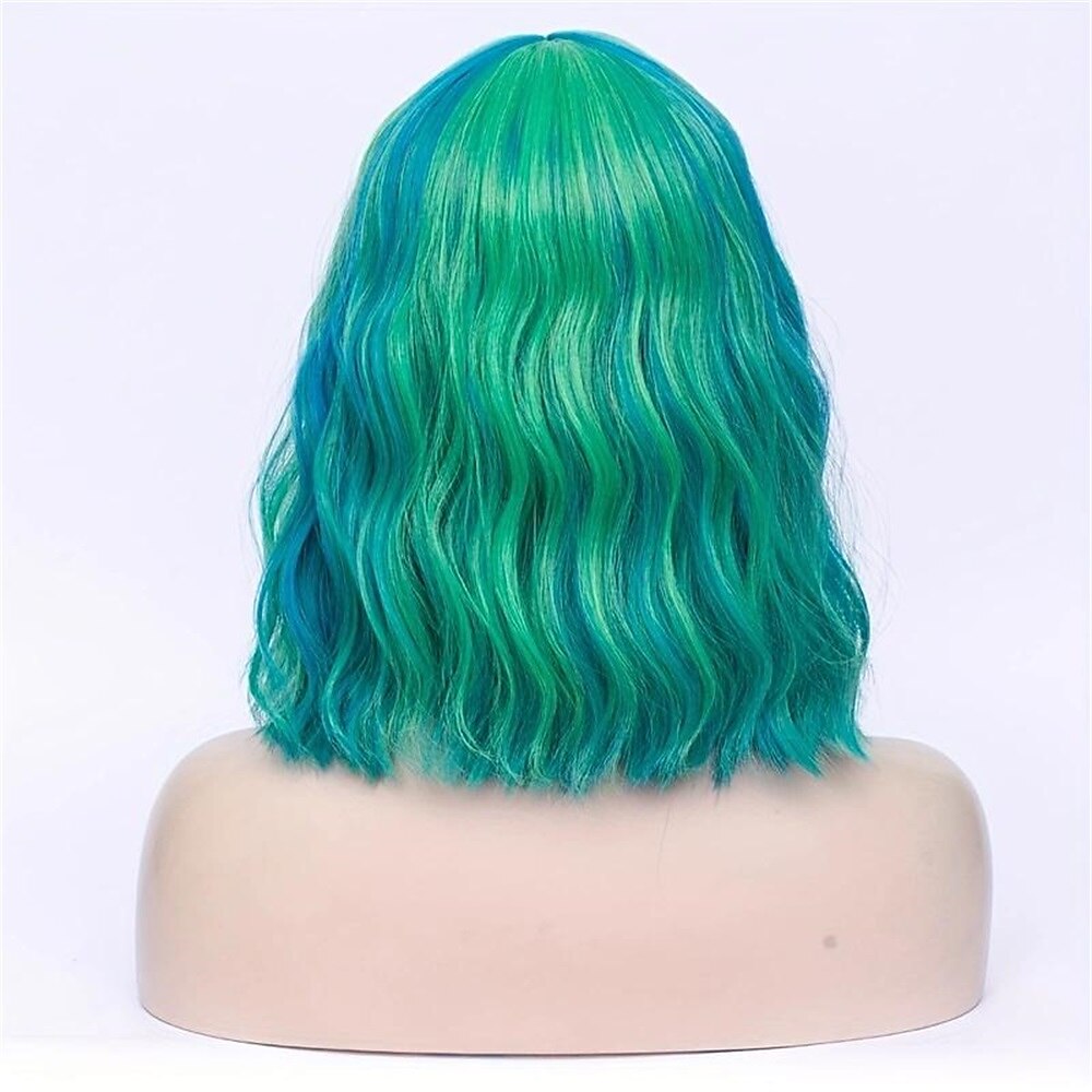zvýraznění krátká kudrnatá vlnitá bobová paruka syntetická paruka s ofinou anime cosplay paruka na halloweenskou cosplay party paruky na vánoční večírek 2025 - $18.99 –P6