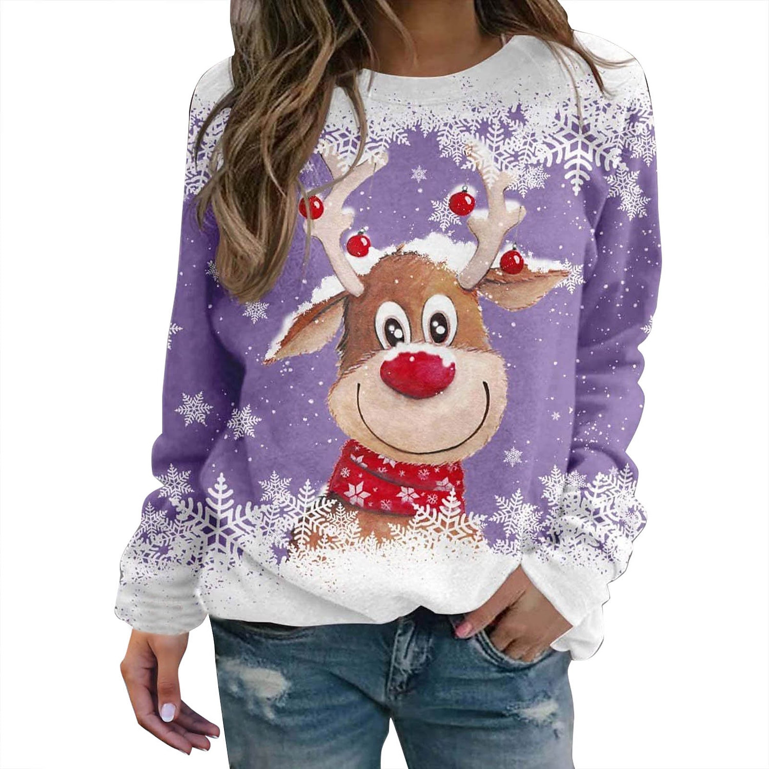 Navidad Reno Sudadera Pullover Sudadera navideña divertida Impresión 3D Estampado Gráfico Para Pareja Hombre Mujer Adulto Navidad Carnaval Mascarada Impresión 3D Fiesta Festival 2025 - $24.99 –P2