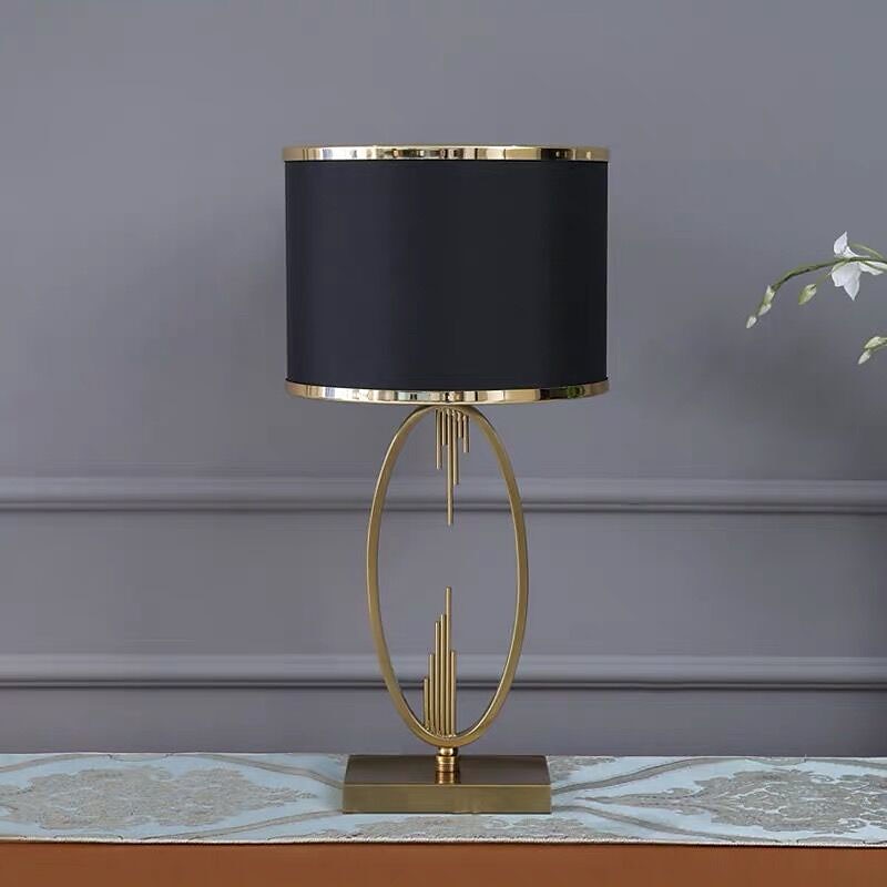Table Lamp Light Luxury Bedroom Bedside Lamp Large Table Lamps with Drum-Shaped Fabric Lampshades Study Room Office Night Light 2025 - €167.99 –P7
