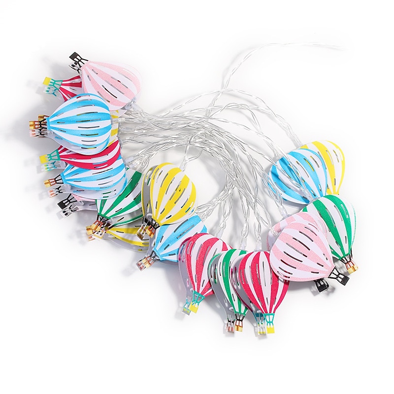 10 led/20 led karácsonyi dekoráció vas art led hőlégballon zsinór lámpák, beltéri elemtartó doboz lámpák, karácsonyi dekoráció kis színes fények, karácsonyfa medál, elemes 2025 - $12.99 –P2