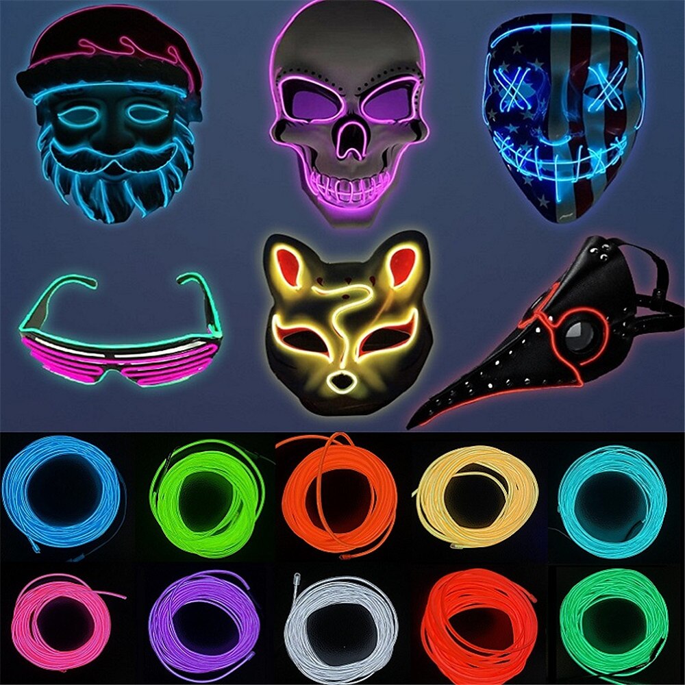 Cavo EL da 5 m per luci di striscia interne per auto con nastro di corda ambientale a LED flessibile USB con atmosfera al neon per la portiera dell'auto del 2025 a $8.49 –P3