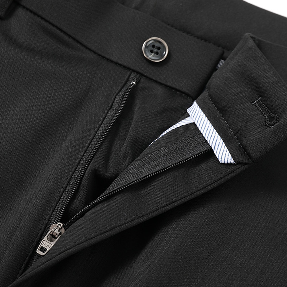 Men's Dress Pants Trousers Slacks Flat Front Pants Suit Pants Straight Leg Geometry Stretch No-Iron Formal Wedding Business Classic Style Casual Black Royal Blue High Waist Stretchy 2025 - $20.99 –P3