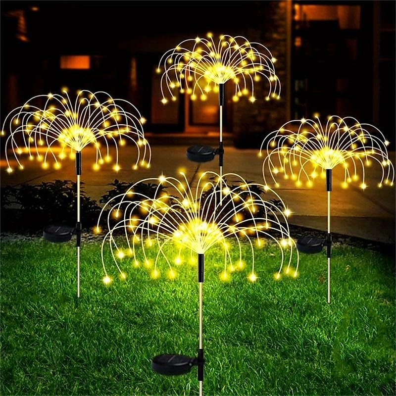 1 buc 3 W Lumini Solare LED Lumini și felinare ale căii Alimentat solar Crăciun decor de nunta Alb Cald Alb Rece Albastru 5 V 200/150/120/90 LED-uri de margele 2025 - $8.99 –P4