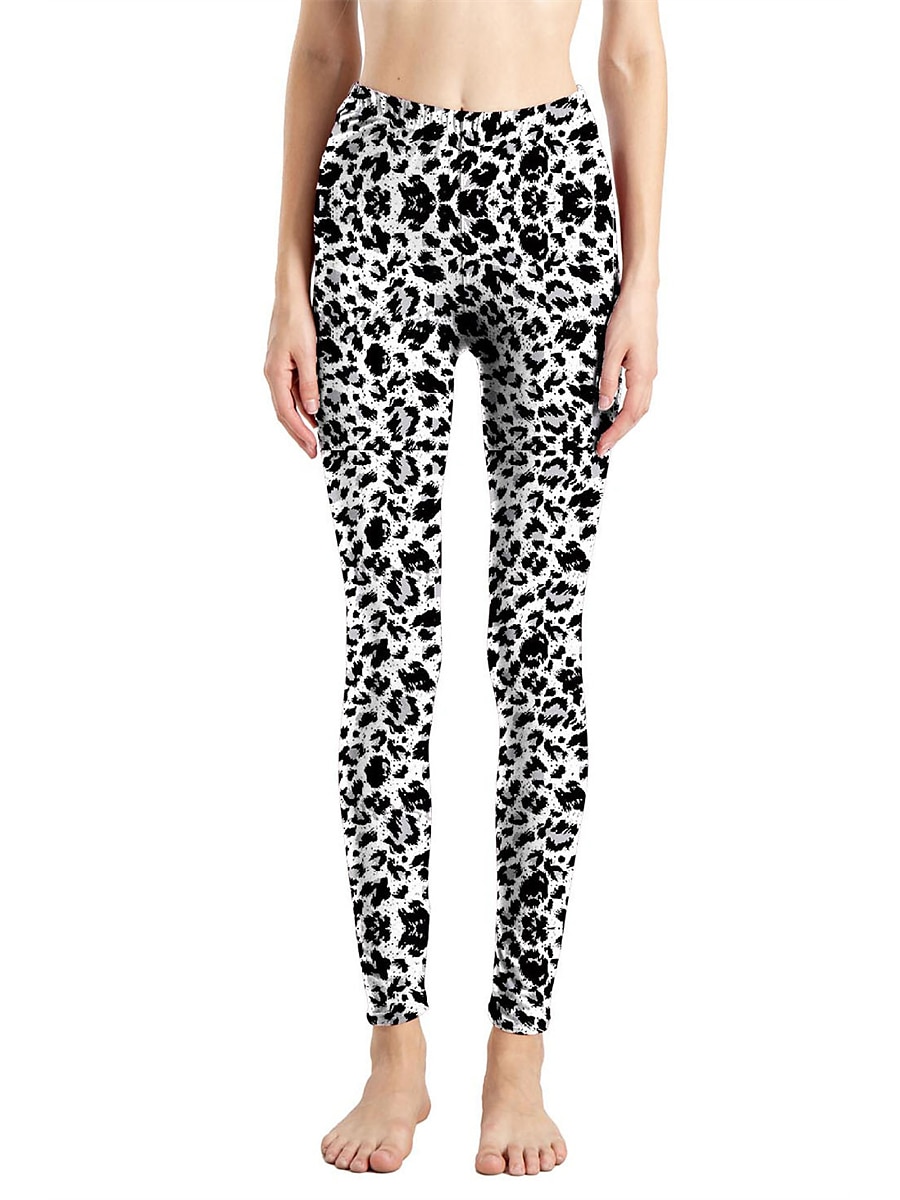 Women's Leggings Active Fashion Full Length High Waist Leopard Gradient Snake Print Elastic Waist Print Breathable Soft Comfortable Micro-elastic Outdoor Vacation Home Leopard Print 0358 blue and 2025 - $13.99 –P18