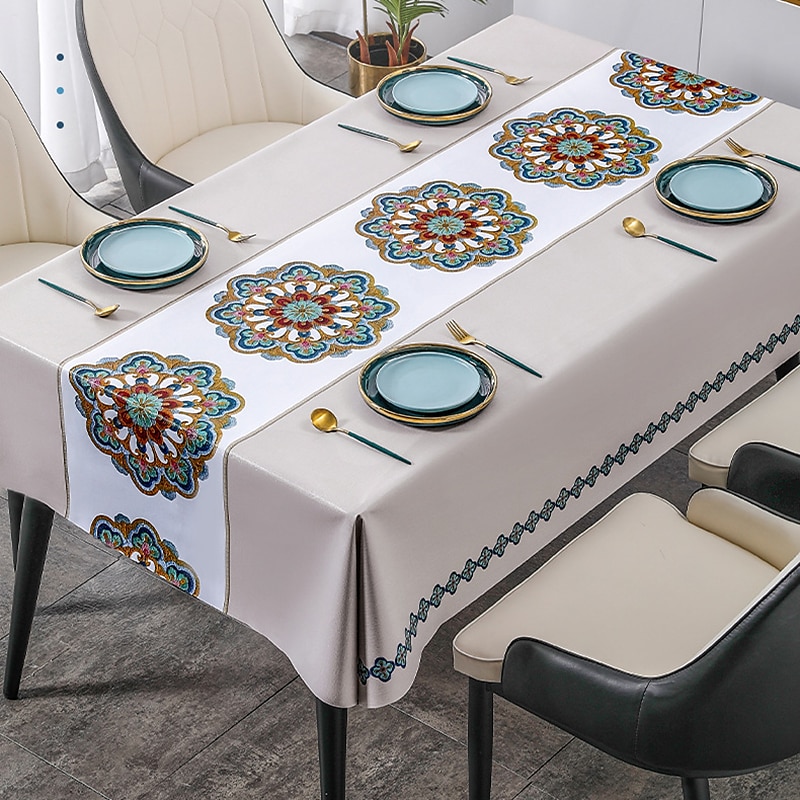 Waterproof Tablecloth PVC Oilproof Rectangle Table Cloth Table Cover for Party, Family Dining, Restrant 2025 - $11.49 –P1