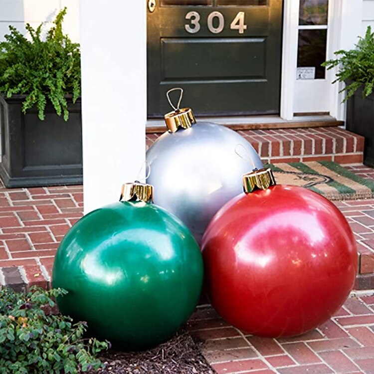 juleballonger oppblåsbar leke juledekor utdørs leker god jul oppblåsbar ball oppblåsbar juleball ornament jul utendørs dekorasjon ball dekorasjon 2025 - $13.99 –P1