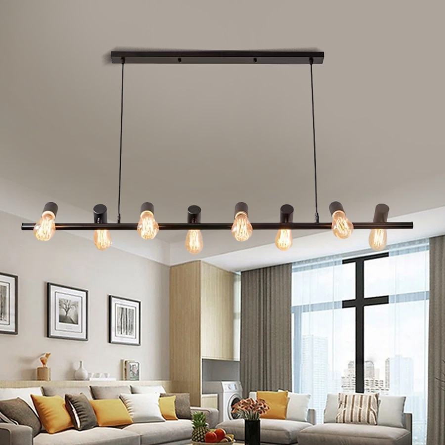 lampada a sospensione a led linea design 100/120 cm metallo stile artistico lampadario moderno moderno semplice nordico minimalista luce ristorante di lusso lungo tavolo da bar sala da pranzo 110-120 del 2025 a $349.99 –P5