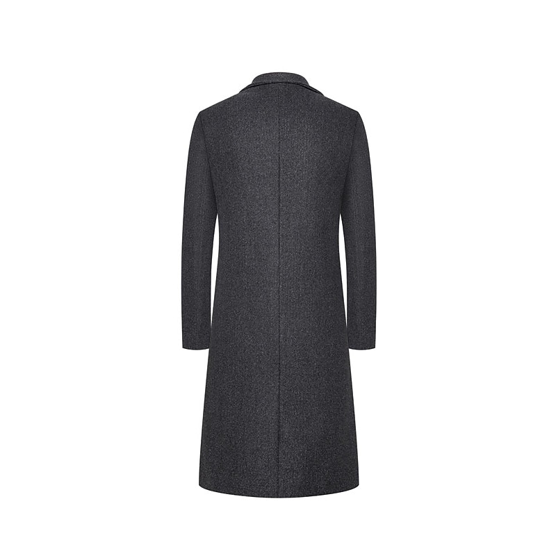 Men's Winter Coat Overcoat Trench Coat Outdoor Daily Wear Fall & Winter Polyester Thermal Warm Windproof Outerwear Clothing Apparel Fashion Streetwear Plain Lapel Single Breasted 2026 - $66.99 –P7