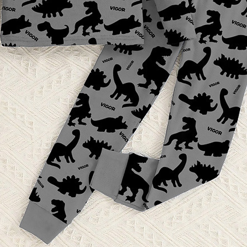 Boys 3D Dinosaur Pajama Sets Long Sleeve 3D Print Fall Winter Active Cool Daily Kids 3-12 Years Crew Neck Home Causal Indoor Regular Fit 2025 - $16.99 –P5