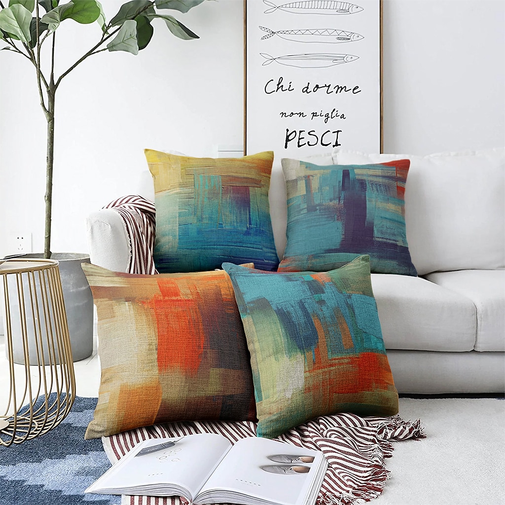 geometrisk dobbel sideputetrekk 1 stk mykt dekorativt kvadratisk putetrekk putetrekk putetrekk for soverom stue overlegen kvalitet maskinvaskbar innendørs pute til sofa sofaseng stol 2025 - $9.99 –P1