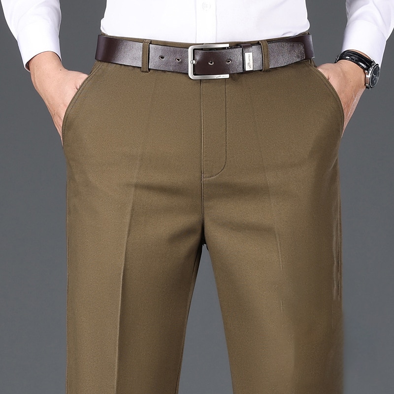 Per uomo Pantaloni Chino Pantaloni chino Tasche Liscio Comfort Traspirante Esterno Giornaliero Per uscire Di tendenza Informale Nero Cachi del 2025 a $32.99 –P11