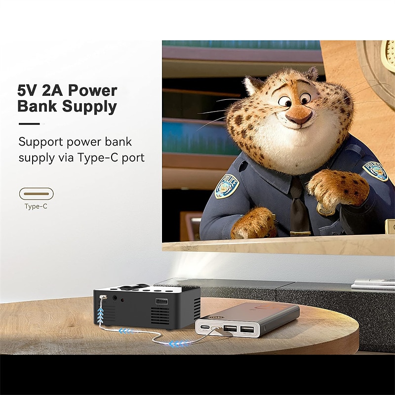 YT100 Mini Projector Wireless WIFI Display Screen Mirror with iOS and Android Smartphones Support USB Input Pocket Projector for Classic Movie Kids Animation 2025 - $63.99 –P9