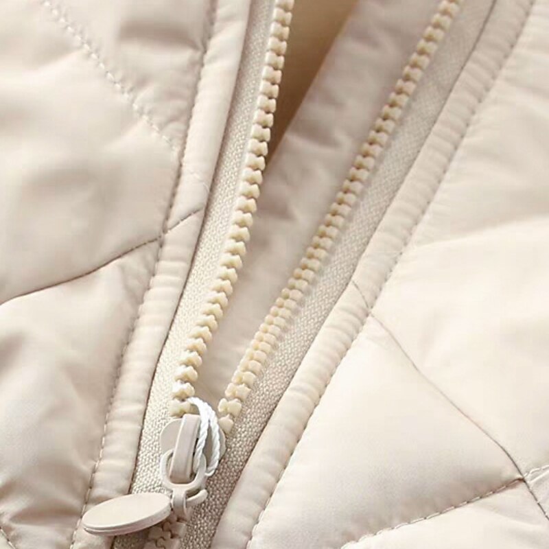 Děti Unisex Mikina s kapucí Svrchní oděvy Dětská bunda Puffer Jacket Pevná barva Dlouhý rukáv Zip Kabát Venkovní Bavlna Rozkošný Denní Bavlněný kabát ve tvaru diamantu-béžový Fleece bavlněný kabát ve 2025 - $23.99 –P8