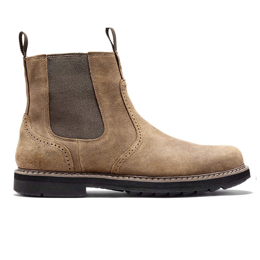 Botines Chelsea de ante para hombre: botines sin cordones con paneles laterales elásticos, estilo vintage informal para otoño e invierno, uso diario y al aire libre. 2025 - $54.99 –P6