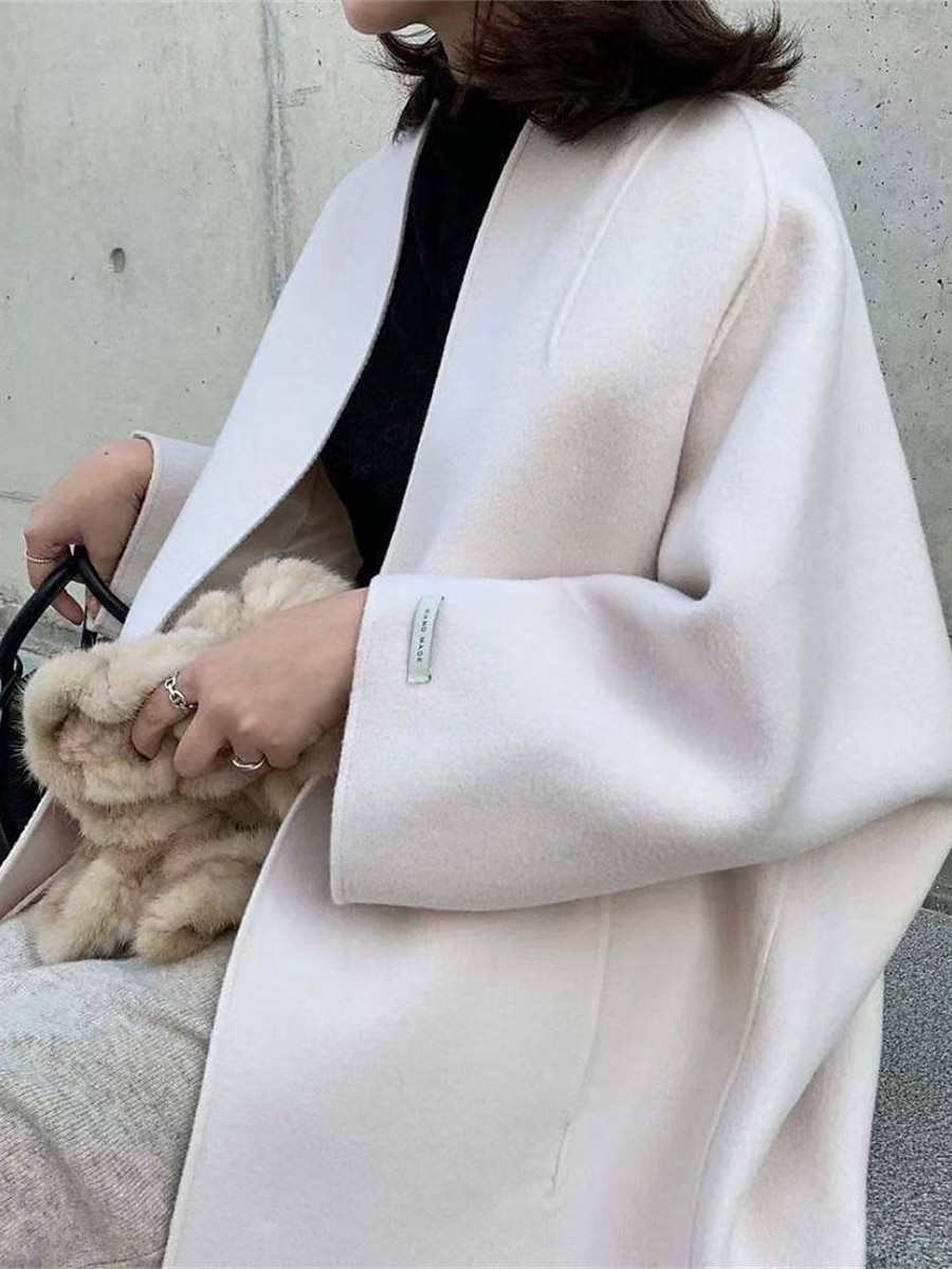 Per donna Cappotto Tenere al caldo Traspirante Tasche Oversize Di tendenza Stile retrò Moderno Stile di strada Tinta unica Esterno Strada Shopping Da tutti i giorni Cardigan Lungo Girocollo Standard del 2025 a $52.99 –P8
