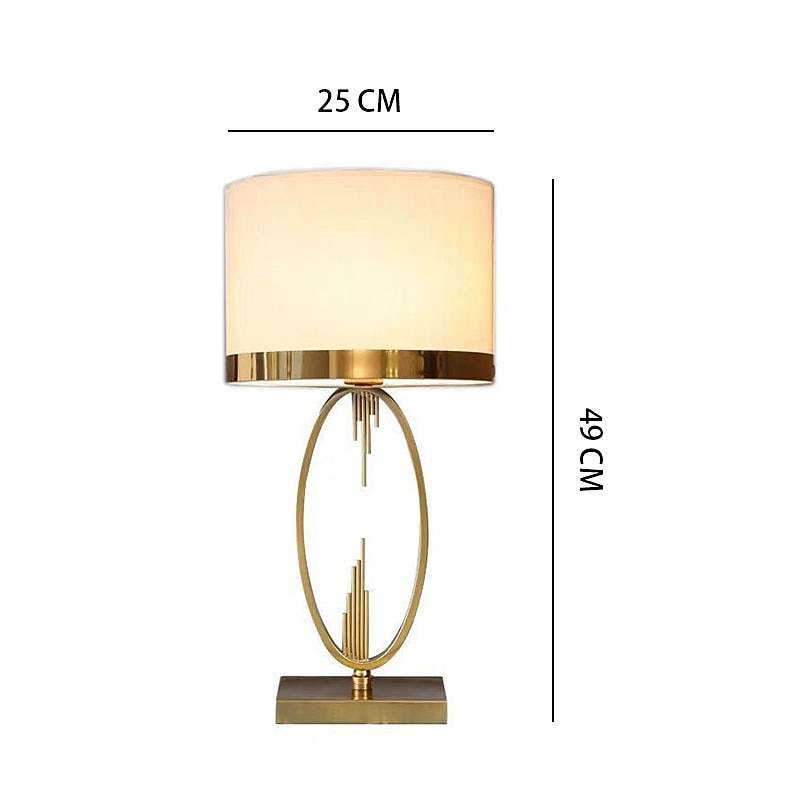 Table Lamp Light Luxury Bedroom Bedside Lamp Large Table Lamps with Drum-Shaped Fabric Lampshades Study Room Office Night Light 2025 - €167.99 –P1
