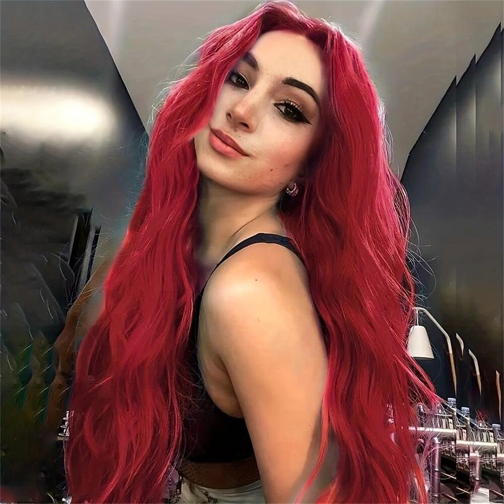 Long Platinum Blonde Wig  28 Inch Natural Wavy Blonde Wig Middle Part Blonde Wig Synthetic Hair Blonde Wigs For Women 2026 - $21.99 –P6