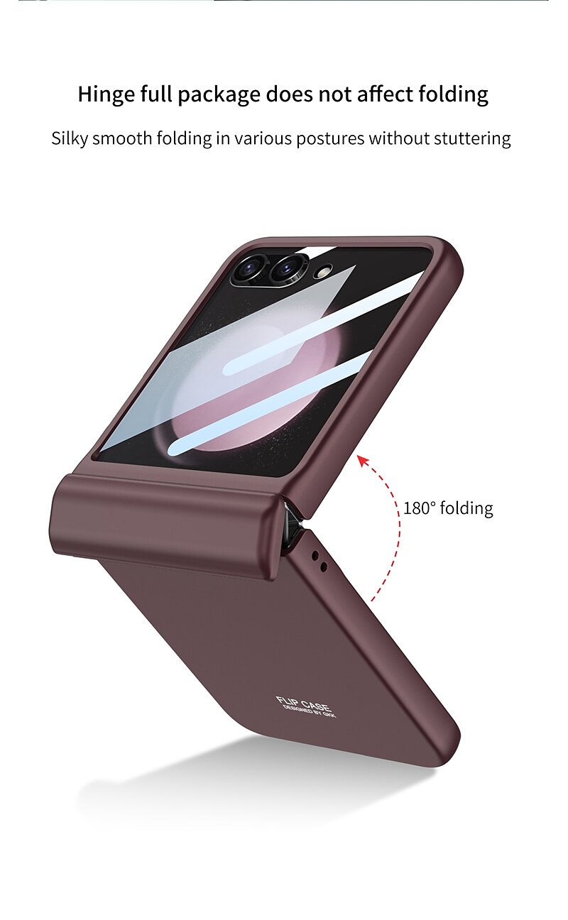 Phone Case For Samsung Galaxy Z Flip 7 Z Flip 6 Z Flip 5 Back Cover with Screen Protector Magnetic Ultra Thin PC 2025 - $28.99 –P8