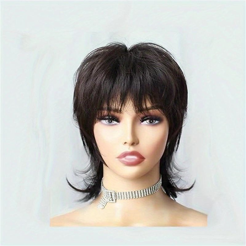 korte blonde pruik shaggy gelaagde jaren 80 mul pruik pixie-cut pruik met pony krullend synthetisch natuurlijk nep haar vervangende pruiken voor vrouwen dagelijks feest cosplay kostuum gebruik 2026 - $17.49 –P14