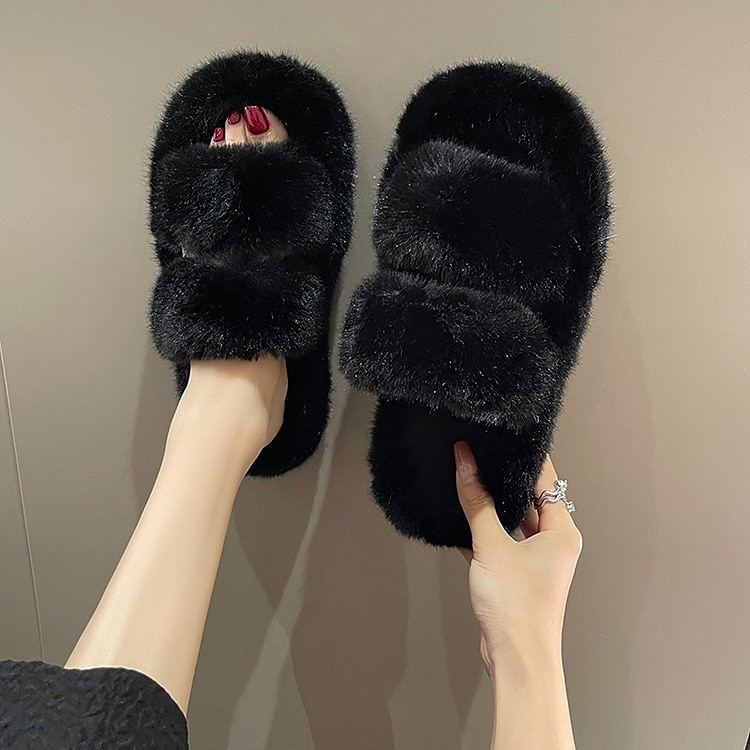 fuzzy pantofle z paměťové pěny útulné plyšové domácí pantofle nadýchané chlupaté domácí boty s otevřenou špičkou vnitřní venkovní skluzavka pantofle 2025 - $28.99 –P7