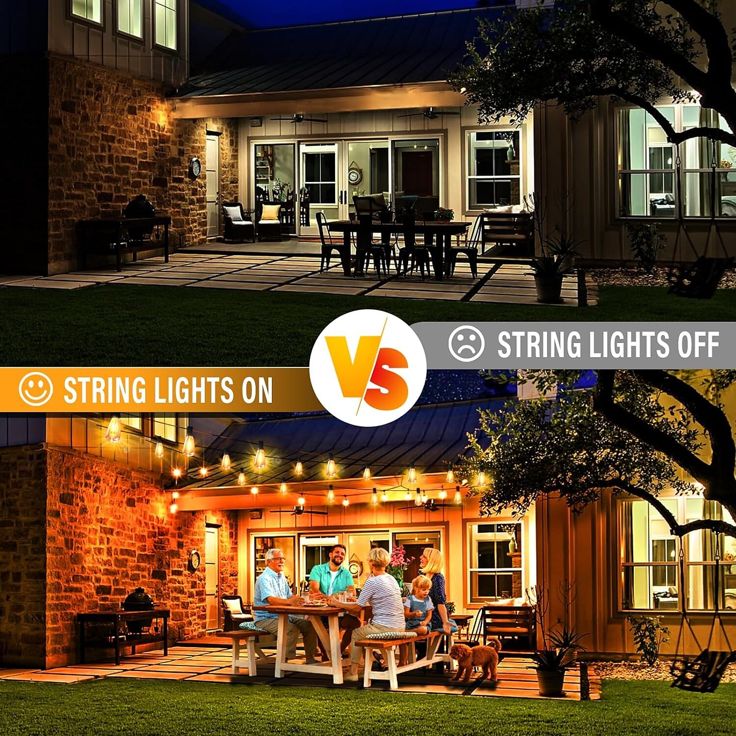 UL Certified Outdoor LED Bulb String Lights 98ft 30m String Lights Outdoor with Shatterproof G40 LED Bulbs Waterproof Hanging Patio Lighting for Christmas Patio House Backyard Balcony Party 2025 - $20.99 –P2