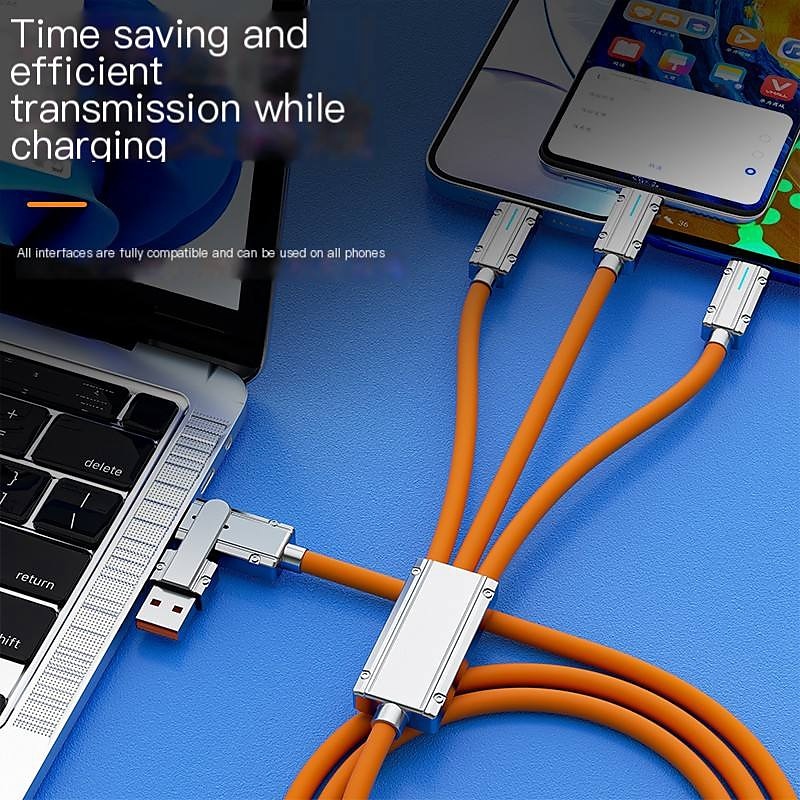 USB C-kabel Bliksemkabel 100W 3.9ft USB A naar USB C USB A naar Lightning USB A naar micro B 6 A Snellader Hoge gegevensoverdracht 3 in 1 Voor Macbook iPad Samsung Mobiele telefoonaccessoire 2025 - $18.99 –P17