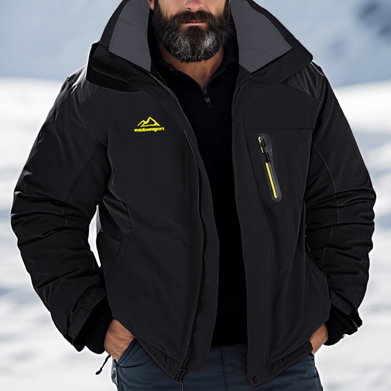 Homens Casaco com capuz Jaqueta de Trilha Jaqueta de Esqui Jaqueta de Chuva Ao ar livre Roupa Diária Quente Zíper Bolsos Inverno Bloco de cor Moda Roupa de rua Com Capuz Padrão Preto Vermelho Azul de 2025 por $67.99 –P10