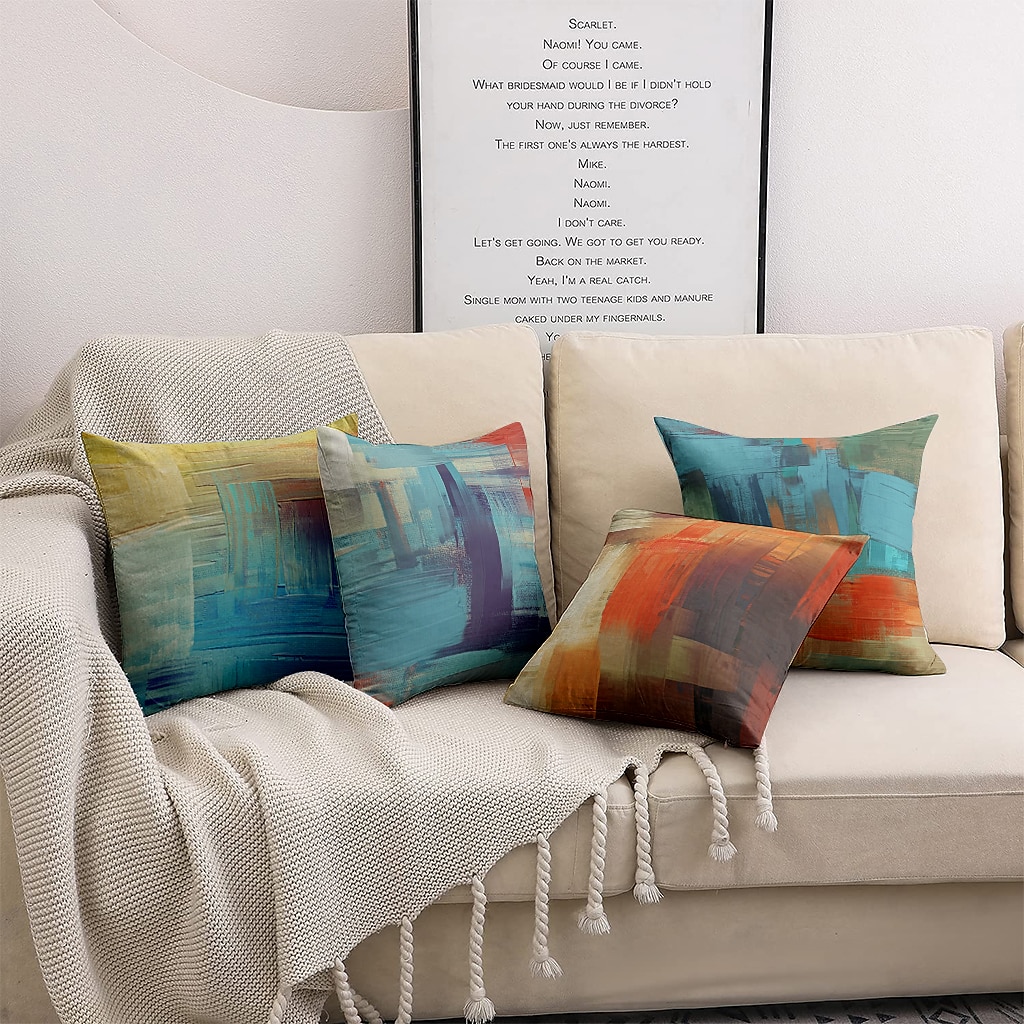 geometrisk dobbel sideputetrekk 1 stk mykt dekorativt kvadratisk putetrekk putetrekk putetrekk for soverom stue overlegen kvalitet maskinvaskbar innendørs pute til sofa sofaseng stol 2025 - $9.99 –P4