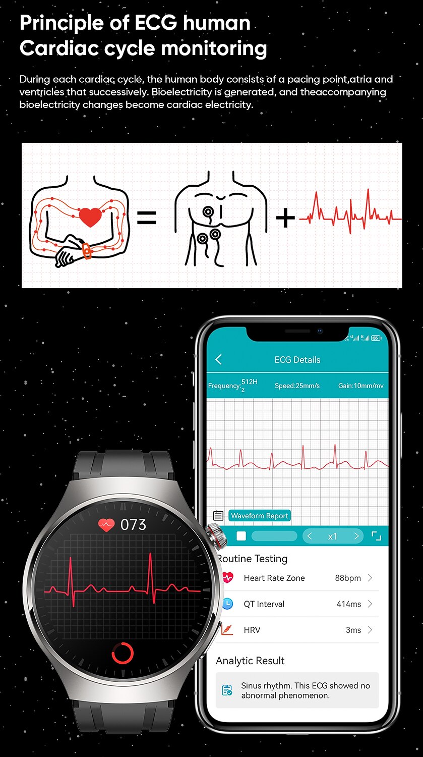 2025年 iMosi MT200 スマートウォッチ 1.43 インチ スマート·ウォッチ ブルートゥース ECG + PPG 温度監視 歩数計 と互換性があります Android iOS 女性 男性 長時間スタンバイ ハンドフリーコール 防水 IP 67 48mmウォッチケース  コレクション – $68.99 –P7