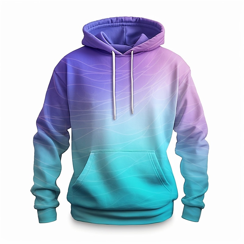 Hombre Graphic Bloque de color Abstracto Sudadera Sudaderas Moda Diario Manga Larga Con Capucha Vacaciones Deporte Festivos Azul Piscina Morado Estampado Bolsillo delantero Primavera & Otoño Diseñador 2025 - $31.99 –P7