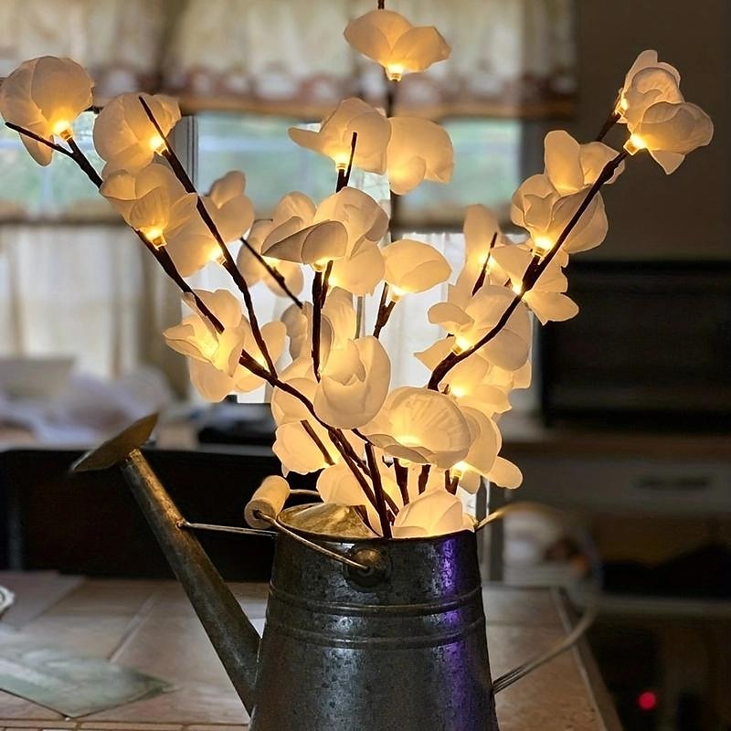 1 branche de saule blanc à 20 LED - Parfait pour la maison, le jardin, les mariages, Noël et la décoration de vacances - Sans pile. de 2025 ? $12.49 –P4
