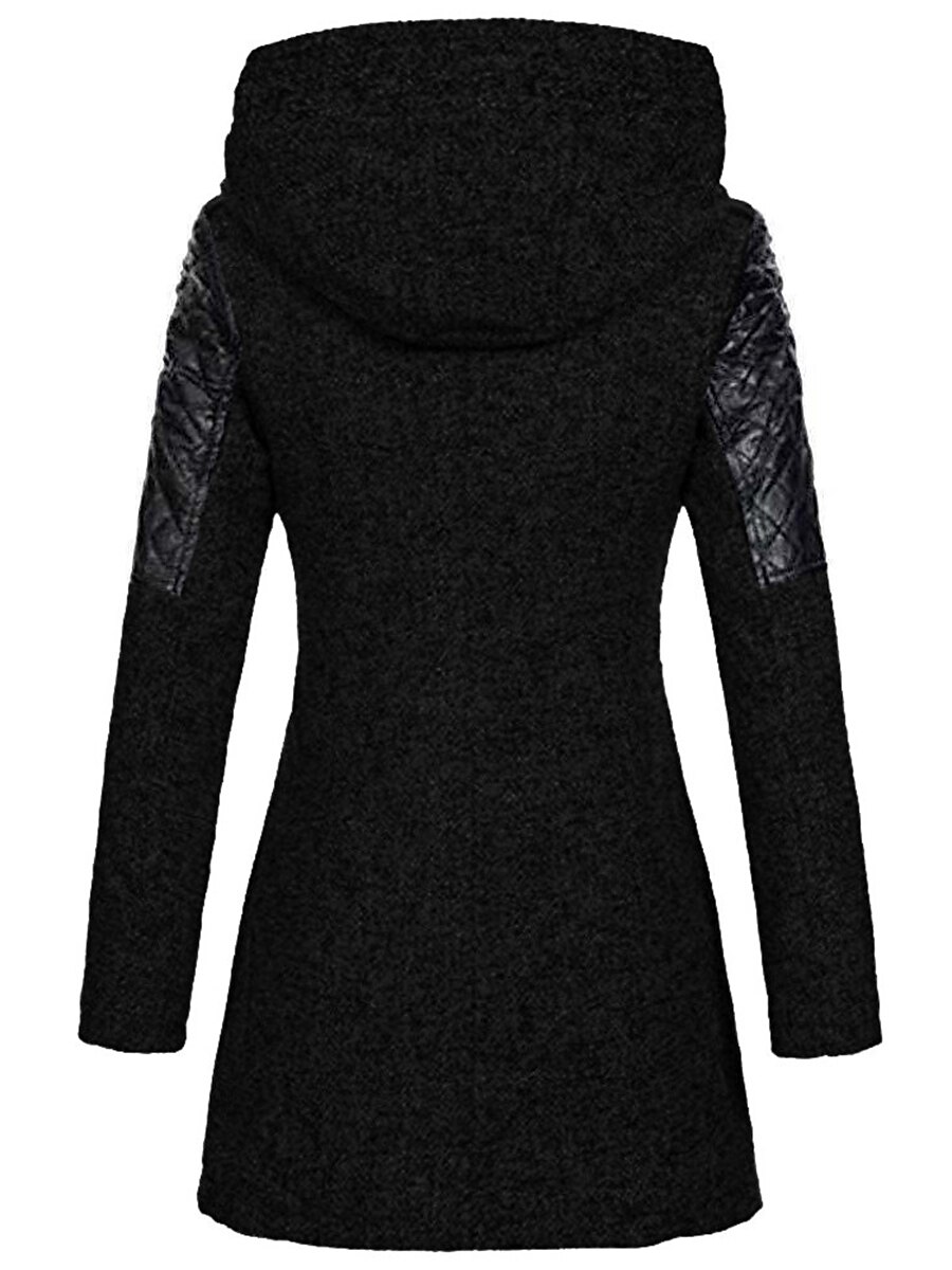 Women's Coat Windproof Warm Outdoor Street Daily Wear Going out Zipper Pocket Zipper Hoodie Fashion Modern Casual Minimalism Plain Regular Fit Outerwear Long Sleeve Fall Winter Navy Black Wine S M L 2023 - US $58.99 –P9