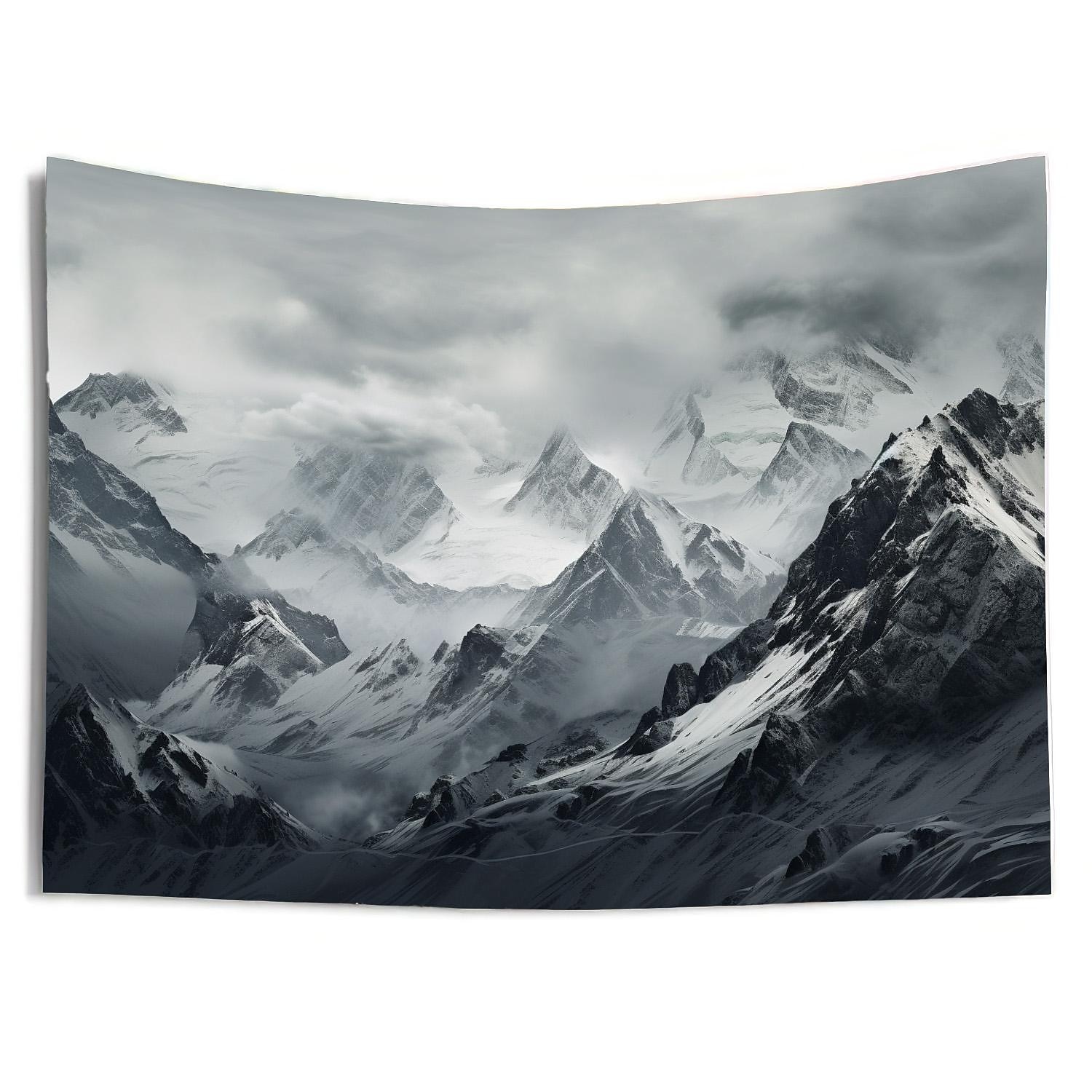 Tapiz colgante de montaña nevada, arte de pared, tapiz grande, decoración mural, fotografía, telón de fondo, manta, cortina, decoración para el hogar, dormitorio y sala de estar 2026 - $20.99 –P10