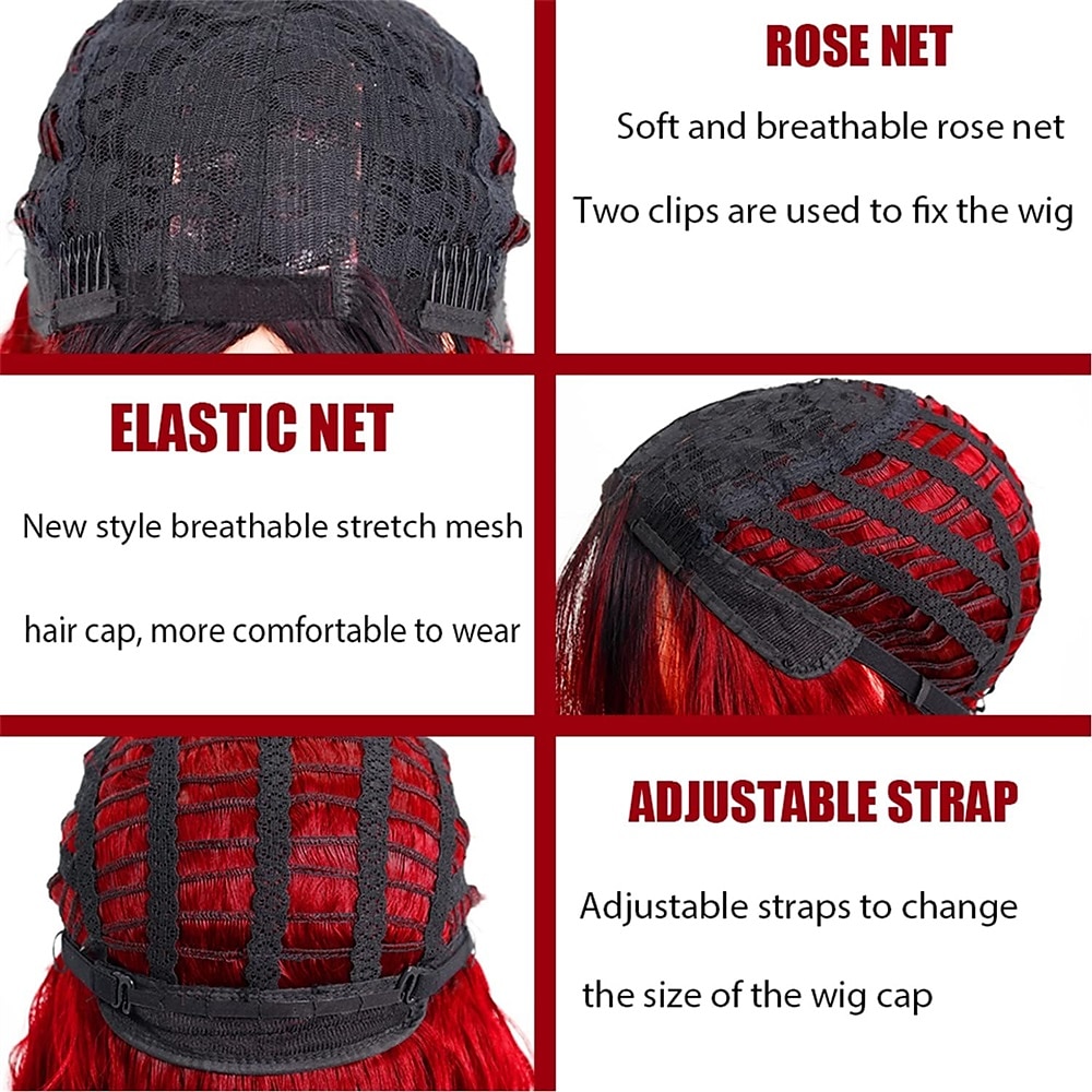 Red Wig for Women Long Wavy Curly Middle Part Wig Natural Looking Synthetic Heat Resistant Fiber Wig for Daily Party Use 26 Inch Christmas Party Wigs 2025 - $24.99 –P7