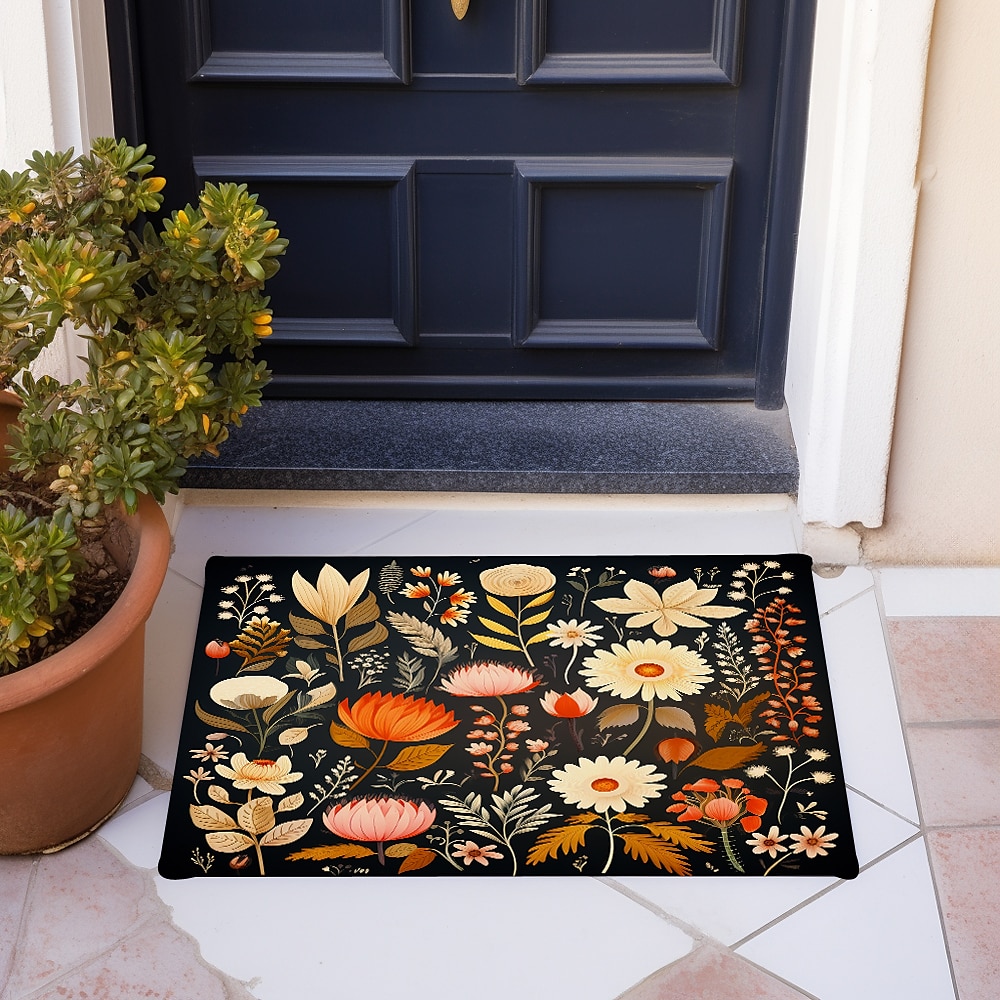 Colorful Floral Doormat Floor Mats Washable Rugs Kitchen Mat Non-Slip Oil Proof Rug Indoor Outdoor Mat Bedroom Decor Bathroom Mat Entrance Rug 2025 - $16.99 –P6