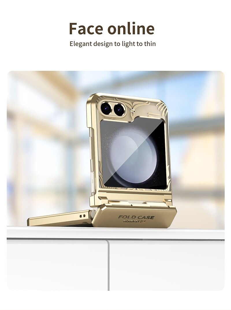 2025年 Samsung Galaxy Z Flip 6 Z Flip 5 Z Flip 4 Z Flip 3 用の電話ケース バックカバー ウルトラスリム ショックプルーフ ソリッドカラー PC  コレクション – $25.99 –P6