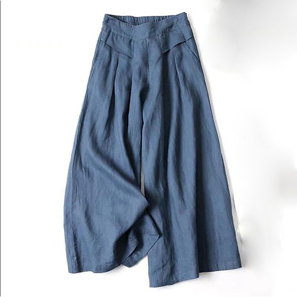 Women's Normal Wide Leg Classic Flowy Full Length Natural Wide Leg Classic Basic Inelastic Causal Daily Wear Black White Yellow Navy Blue Fall Winter Loose Fit 2025 - $24.99 –P10