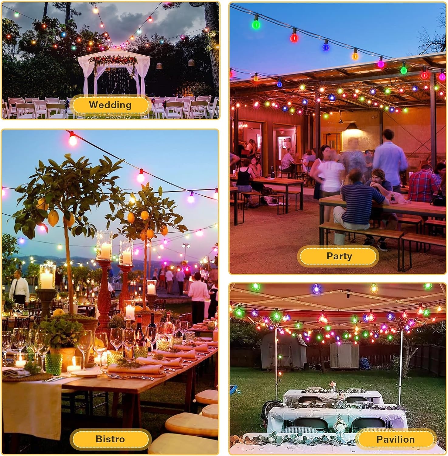 buitenlichtslingers 296ft terrasverlichting met 90 g40 onbreekbare led-lampen (2 reserve) waterdichte hangende lichtsnoeren voor buiten achtertuin veranda dek feesttuin 2026 - $199.99 –P9