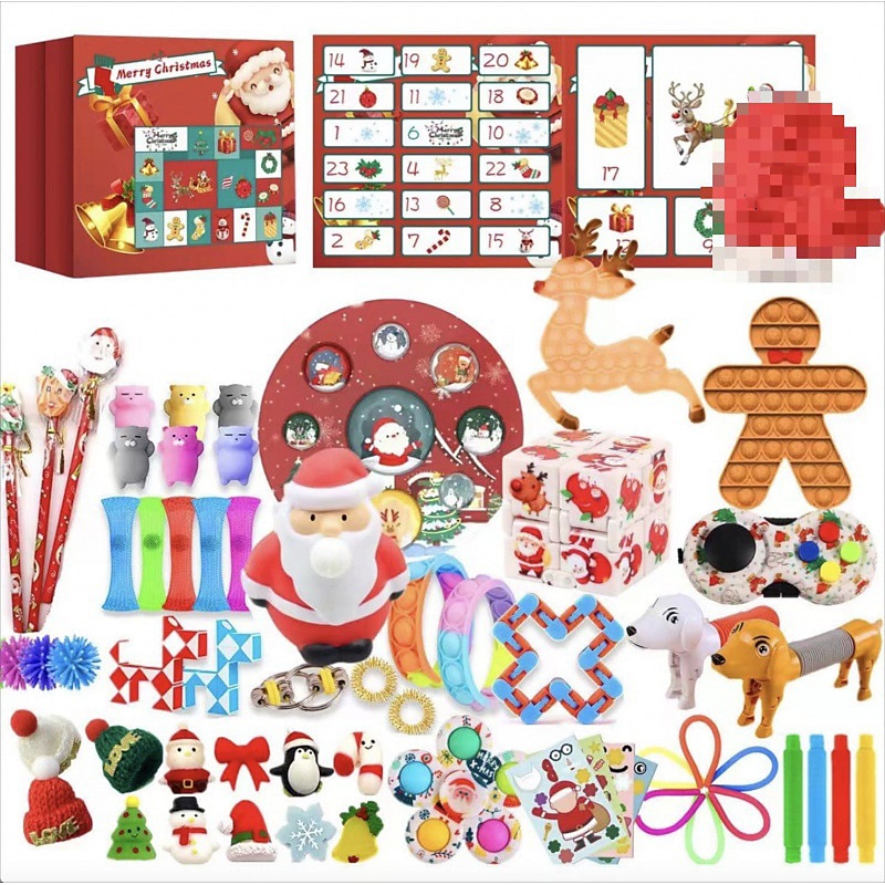 عيد الميلاد تقويم القدوم صندوق أعمى غرينتش عيد الميلاد مجموعة صندوق أعمى مزدوج الجوانب لتقوم بها بنفسك لعبة تخفيف الضغط والتهوية 24 يوم صندوق هدايا العد التنازلي 2025 - $40.99 –P18
