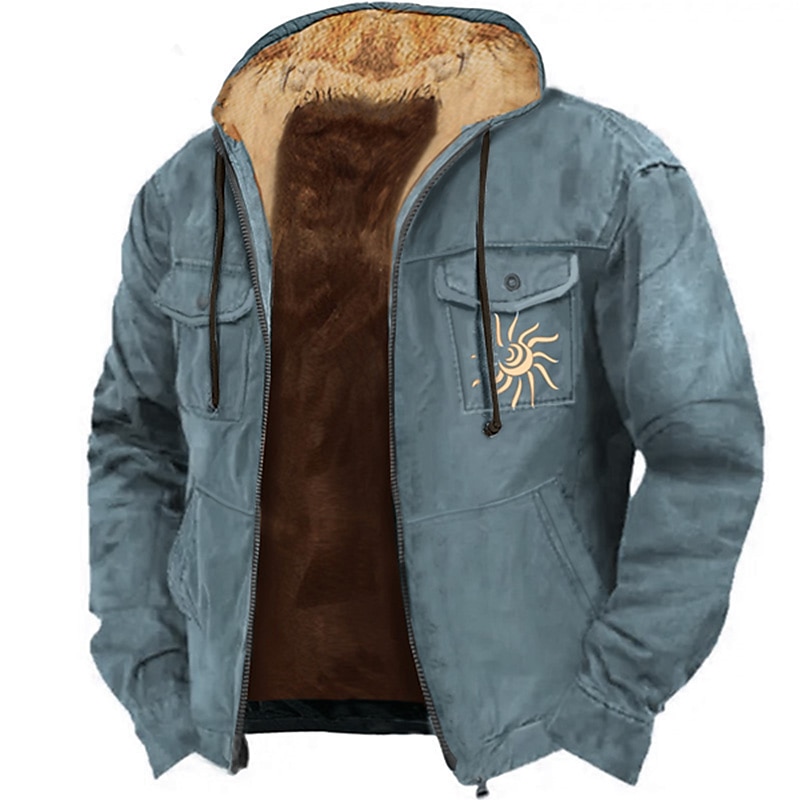 Homme Soleil Imprimés Photos Sweat à capuche Sweats à Capuche Sweat-shirt Sweat à capuche zippé manche longue Sweat à capuche Capuche du quotidien 3D effet Vacances Sortie Brun claire Bleu Multi de 2025 ? $40.99 –P6