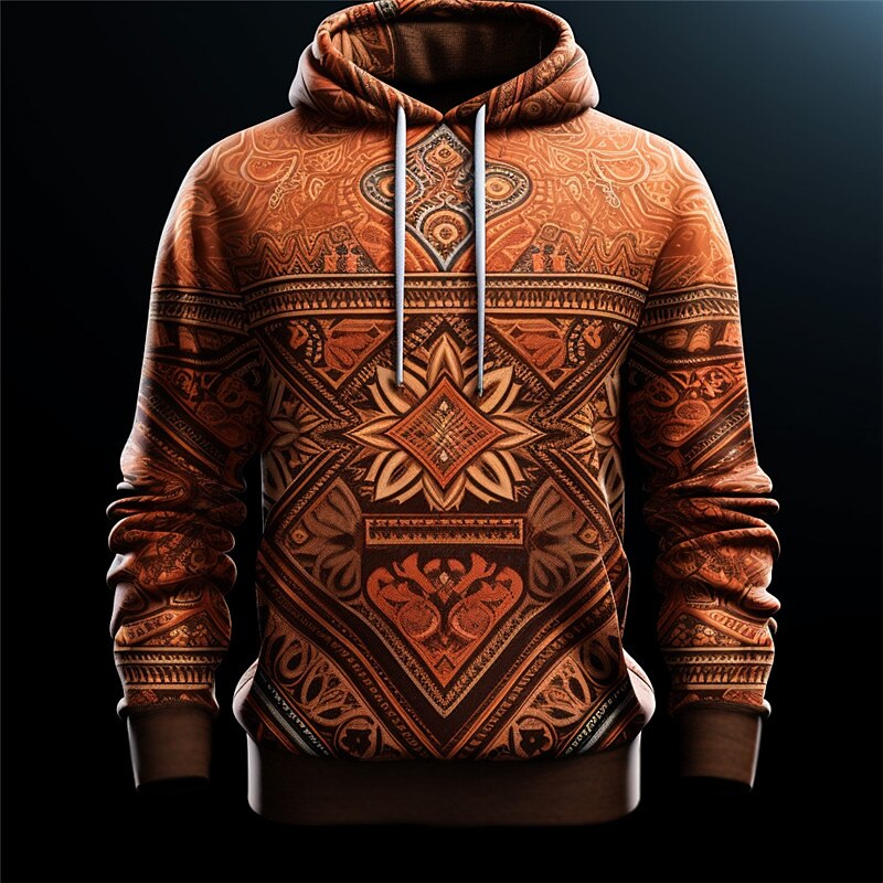 Tribal print hot sale hoodie mens