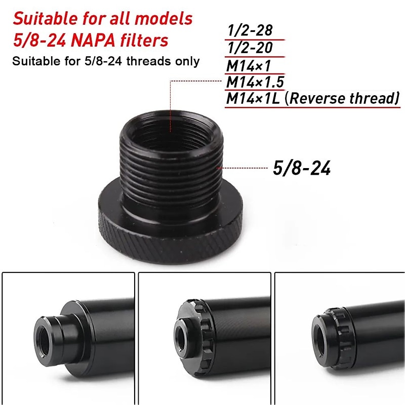 Car Fuel Filter Barrel Thread Adapter 5/8-24 to 1/2-28 1/2-20 M14*1 M14*1L M14*1.5  For NAPA 4003 WIX 2025 - $10.99 –P1