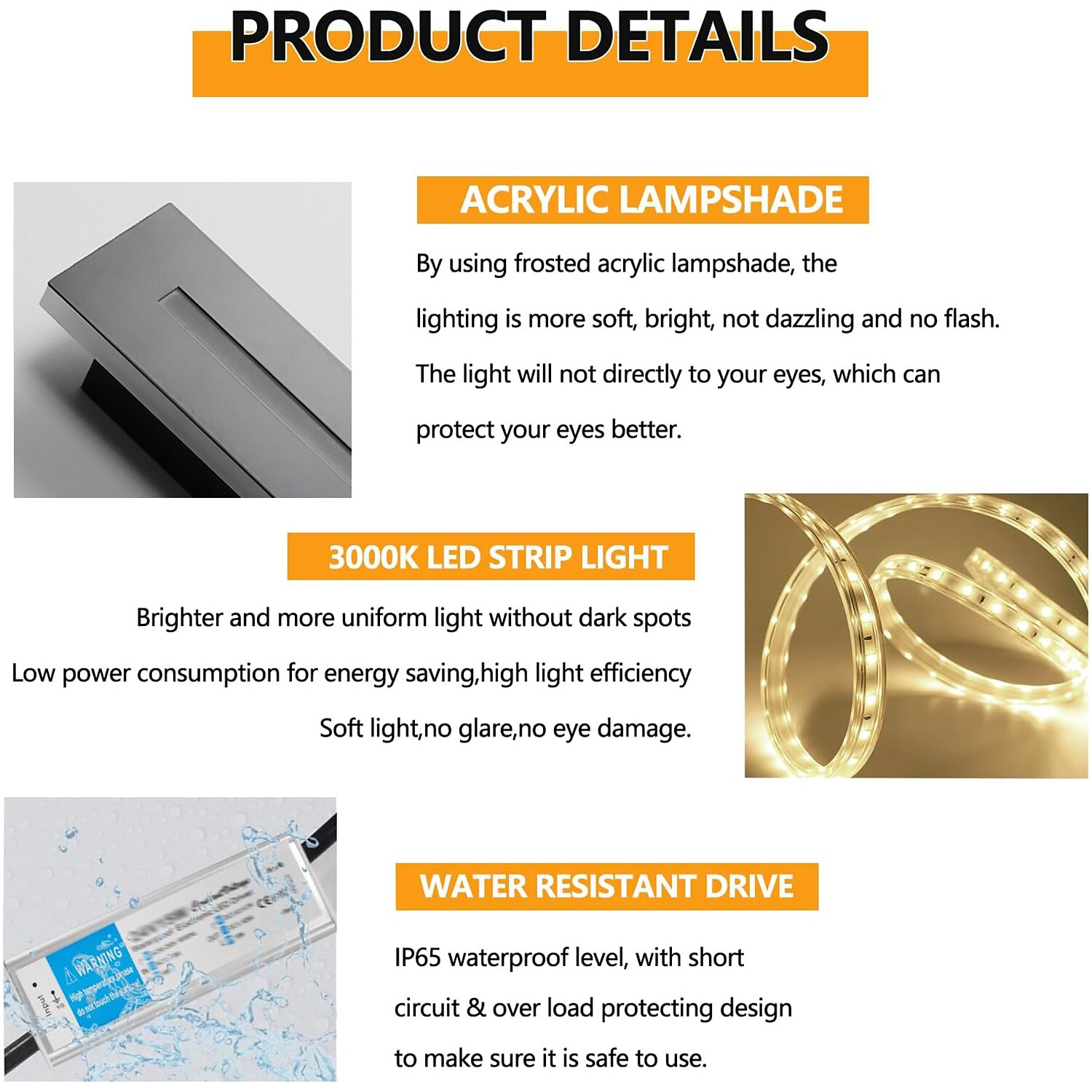 Modern LED Wall Light, Indoor/Outdoor IP65 Waterproof Garden Light40/60/80/100/120cm Black Long Stripe Wall Light, Terrace Corridor Bedroom Living Room Wall Light 110-240V 2026 - $66.99 –P7