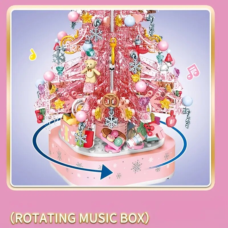 Festival Series Crystal Festival Tree Building Blocks Toy Crystal Festival Tree Music Box Creative Puzzle Assembly Toys Festival Gift Halloween/Thanksgiving Day/Festival gift 2025 - $55.99 –P6
