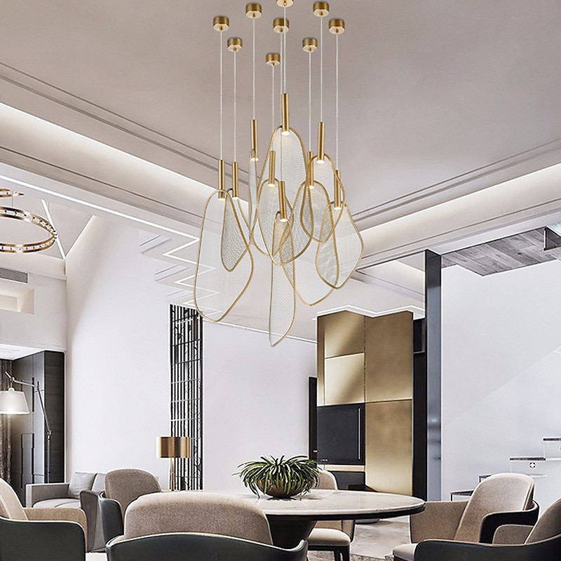 lampada a sospensione a led cluster design in metallo 45/60cm lampadari stile minimalista led lampada a sospensione sala da pranzo comodino plafoniera 110-240v del 2025 a $249.99 –P7