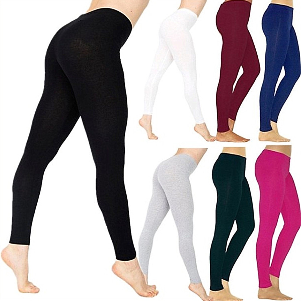 Pentru femei Jambiere Colanți confortabili Activ Modă Atletic Lungime totală Talie medie Simplu Talie elastică Respirabilitate Απαλό Comfortabil Micro-elastic Zilnic Yoga sportiv Negru Alb Roșu Vin 2026 - $14.99 –P1