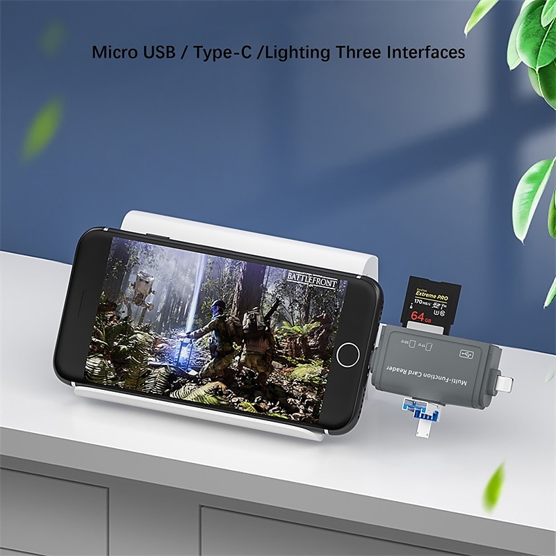 7 i 1 sd-kortläsare usb 3.0 adapter för dubbla kortplatser för mac windows linux chrome pc smartphones & kameror 2025 - $23.99 -P2