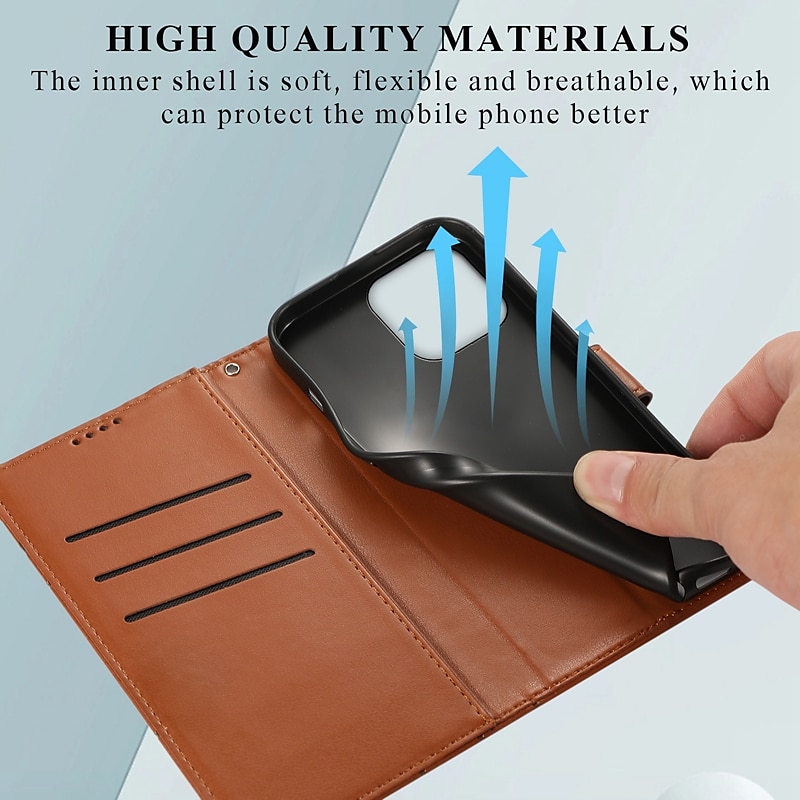 Phone Case For iPhone 16 iPhone 15 Pro Max Plus iPhone 14 13 12 11 Pro Max Mini SE X XR XS Max 8 7 Plus Wallet Case with Stand Holder Magnetic with Wrist Strap Retro TPU PU Leather 2025 - $15.99 –P13