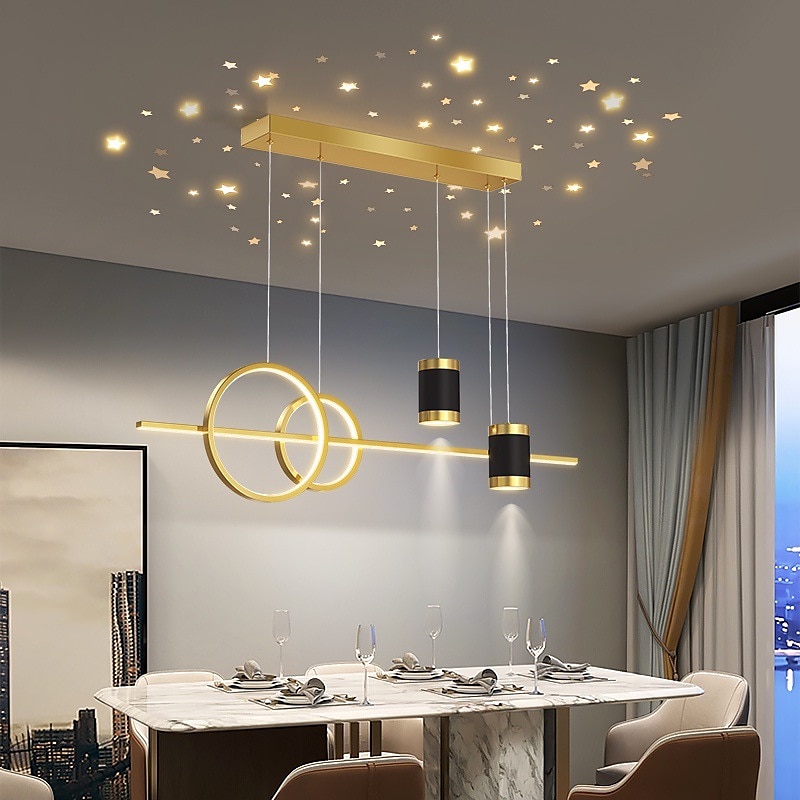lampada a sospensione a led 100 cm dimmerabile design a grappolo forme geometriche lampada a sospensione in pvc classico elegante in lega di zinco contemporaneo moderno 110-240v del 2025 a $399.99 –P7
