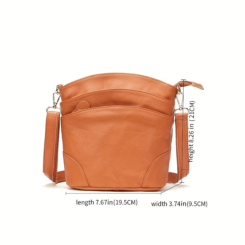 Waterproof and Wear-resistant Genuine Leather Crossbody Bag for Women - Versatile Multi-layer Shoulder Bag with Clutch Design 2025 - $42.99 –P5